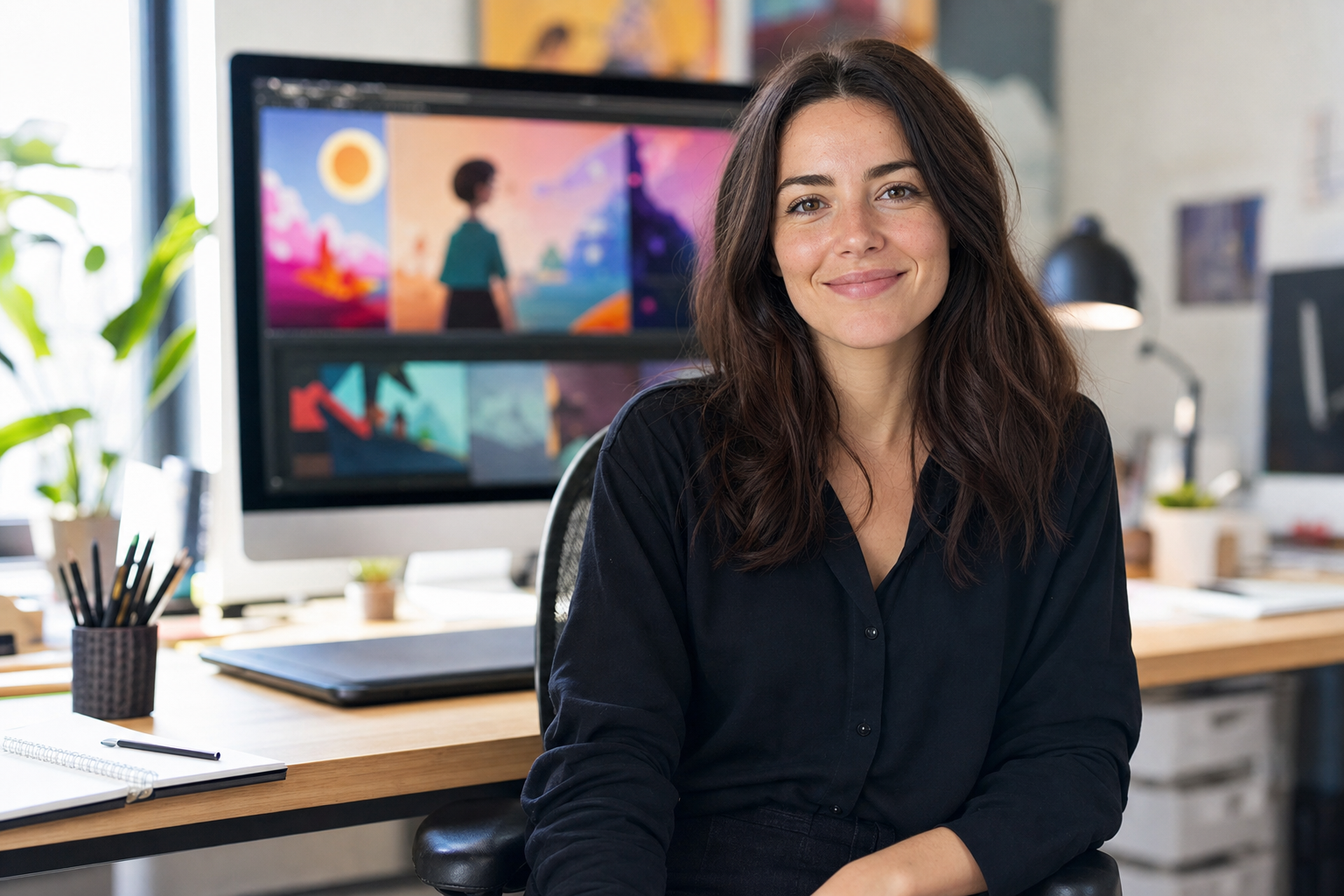 Margaux Leroy, fondatrice du studio de motion design Séquence, à son bureau